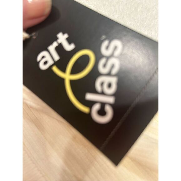 NWT 3T black leggings gold trim on sides elastic waist - Picture 2 of 8